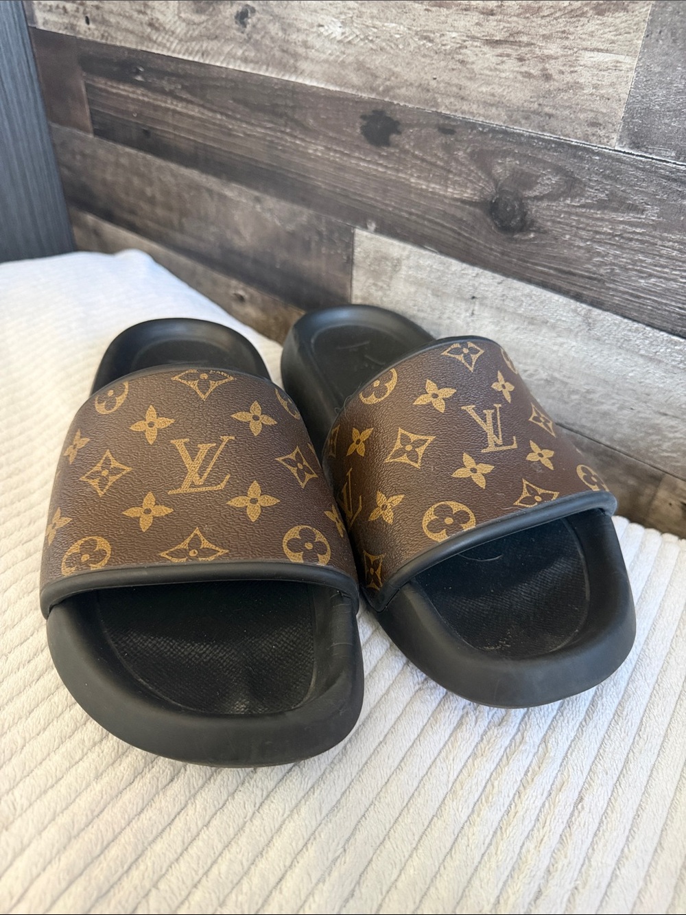 Louis Vuitton Brown Monogram Slide Sandals